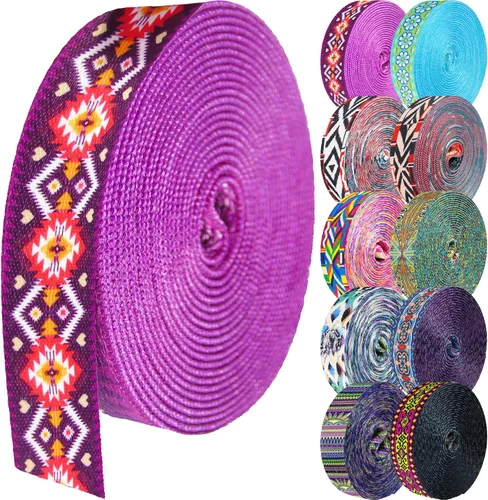 Miniatura 33 de 1.5 pulgadas Correa de nailon con patrón, correas de cinturón de nailon, correas para bolso, correas para mochila, cinturón de nailon