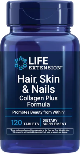 Life Extension Fórmula de colágeno Plus para cabello, piel y uñas, promueve la salud del colágeno y la queratina, con niacina, vitamina B6, biotina,