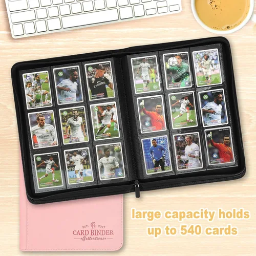 Miniatura 6 de Carpeta de tarjetas intercambiables, carpeta de álbum de colección de tarjetas con 540 bolsillos laterales de carga, carpeta de álbum de 9 bolsillos