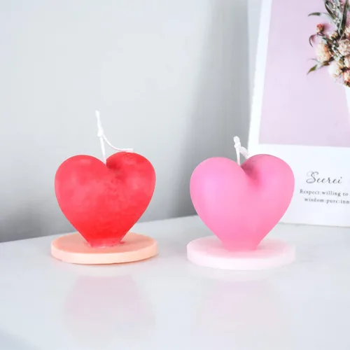 Miniatura 3 de Cestony Moldes de silicona con forma de corazón 3D para hacer velas de resina de pilar aromaterapia velas cera jabón flor espécimen arcilla