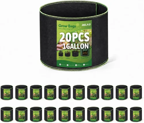 Miniatura 16 de Delxo Bolsas de cultivo de jardín de 1 galón, paquete de 10 bolsas de cultivo de plantas, macetas pequeñas de tela para plantar, verduras