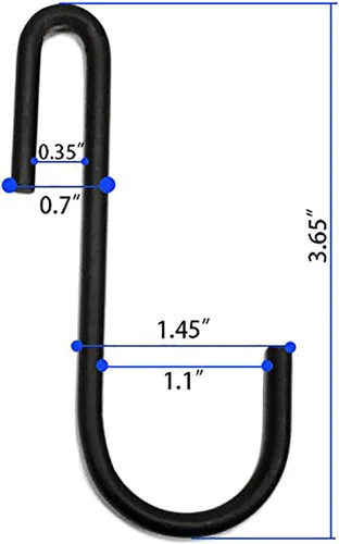 Miniatura 3 de Huji Ganchos colgantes resistentes en forma de S para utensilios de cocina, ollas, sartenes, utensilios (juego de 6 ganchos)