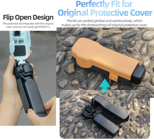 Miniatura 2 de Osmo Pocket 3 - Funda protectora con cordón, tapa de almacenamiento magnética para filtros y lente gran angular, cardán abatible y protector de Azul