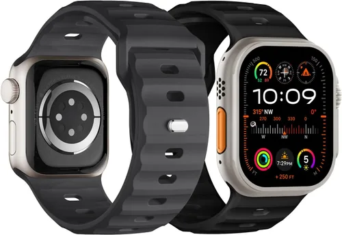 Miniatura 11 de Correa deportiva compatible con Apple Watch Ultra 2 Band de 1.929 in 1.811 in 1.772 in 1.732 in 1.654 in para hombres, correas de silicona suave