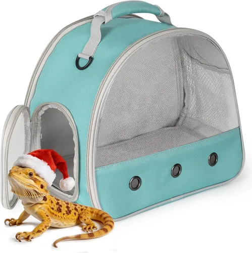 Miniatura 9 de Portador de viaje para dragón barbudo, jaula para lagartos, bolsa para animales pequeños para erizos, ratas, loros, pájaros, conejillos de indias