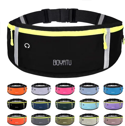 BOYATU Cangurera para cinturón para correr: cintura delgada para mujeres y hombres, bolsa de entrenamiento ajustable para teléfono, bolsa de cintura