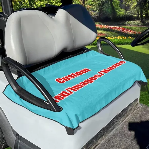 Miniatura 3 de AFPANQZ Toalla personalizada para cubierta de asiento de carrito de golf, añade tu texto, imagen, logotipo, nombre, protector de asiento de carrito
