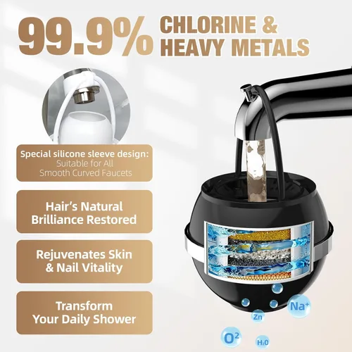 Miniatura 3 de SHLLKTTRY Filtro de agua de baño para grifo de bañera con desbordamiento, filtración, elimina contaminantes, cloro, flúor, suavizante de agua dura