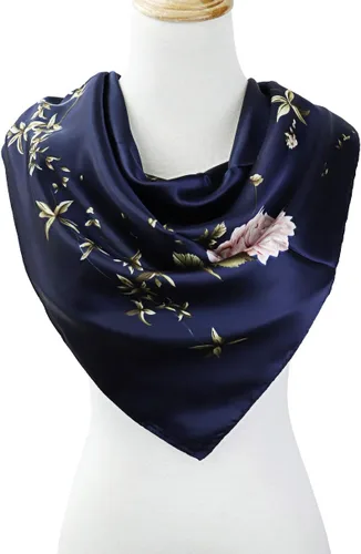 Miniatura 3 de vabovin Silk Like Head Scarf for Women Satin Printed Bandana for Hair Wrapping Fashion Accessory 35 Inch Square Hair Scarf