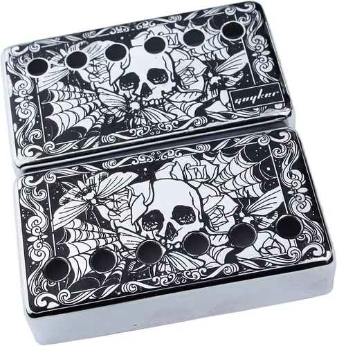 Miniatura 4 de Guyker Funda para pastilla Humbucker (espaciado de polos de 50mm/52mm) – Juego de piezas de repuesto para puente de cuproníquel y marco de pastillas