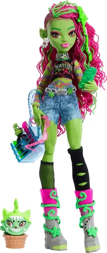 Miniatura 11 de Muñeca de Monster High Spectra Vondergeist con hurón mascota Rhuen y accesorios como mochila, tableta, bocadillos y más
