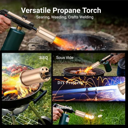 Miniatura 4 de Pistola de propano con fuego máximo de un toque, linterna de cocina ajustable, potente antorcha de propano con muchas características de seguridad