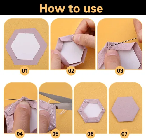 Miniatura 5 de 100 Formas Hexagonales de Papel para Piezas, Plantillas de Papel para Piezas, Plantillas de Acolchado para Uso en Proyectos de Acolchado, Costura