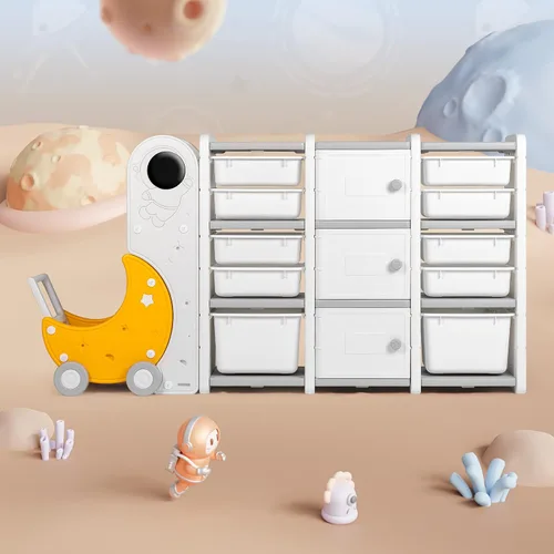Miniatura 4 de duke baby Organizador de almacenamiento de juguetes de 3 capas para niños con 10 contenedores de almacenamiento, 3 gabinetes de juguetes