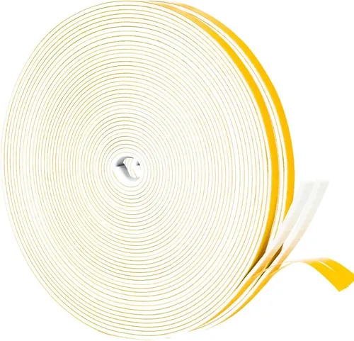 Miniatura 10 de Yotache Burlete fino blanco de 1/2 pulgadas x 1/16, cinta de sellado de junta de espuma para ventana, jamba de puerta corredera, altavoz, tablero