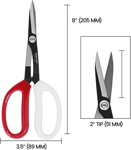 Miniatura 5 de Zenport ZS104 Tijeras de lujo, 8 pulgadas de largo, tijeras para horticultura y manualidades con cuchillas de acero al carbono duraderas, corte