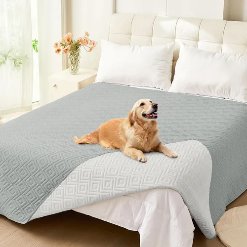 Miniatura 87 de hyha Manta impermeable para perro, manta suave para cama de perro, manta para mascotas, funda de sofá impermeable lavable para perros, fundas Gris