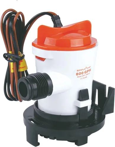 Miniatura 10 de Seaflo Livewell tanque de carnada viva sumergible con bomba de sentina para bote, 12 V, 800 gph