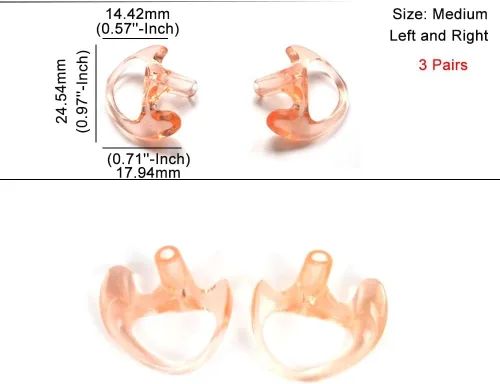 Miniatura 2 de HYS Auriculares de repuesto de silicona suave para auriculares acústicos Walkie Talkie Air (paquete de 3 pares)