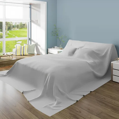 SIELUNO Funda antipolvo para muebles tamaño individual: protector de colchón, transpirable, lavable, color gris claro, 78.7 x 94.5 in