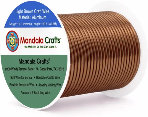 Miniatura 149 de Mandala Crafts - Alambre de aluminio anodizado de 8 calibre para hacer joyas - 9.75 m de alambre flexible negro colorido - Flexible para bonsái