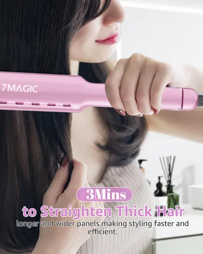Miniatura 2 de 7MAGIC Alisadora de Cabello Nano Titanio, Plancha Plana de 1.7" de Ancho para Todo Tipo de Cabello, Alisadora de Cabello con 5 Temperaturas, Plancha