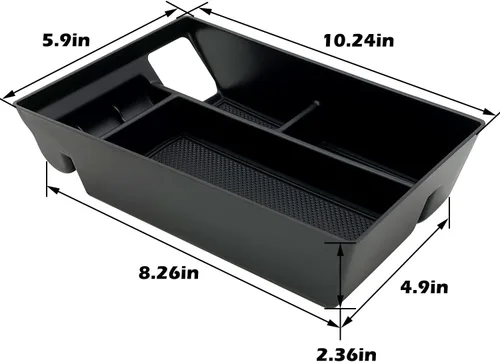 Miniatura 2 de Compatible con Ford Mustang Mach-E 2021 2022 2023 2024 Accesorios Organizador de Consola Central Caja de Almacenamiento Interior Bandeja