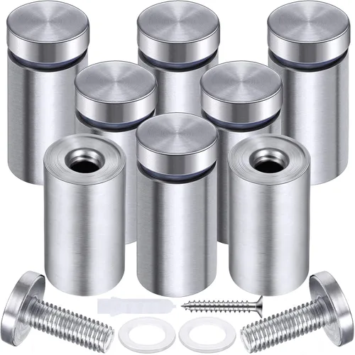 Miniatura 34 de Pelopy 8 Piezas Tornillos Separadores de Letreros Tornillos para Publicidad Acero Inoxidable Soportes Separadores de Pared Clavo de Vidrio Acrílico