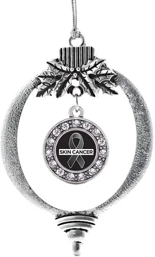 Miniatura 78 de Inspired Silver - Twin One - Adorno festivo de Navidad de plata - Adorno festivo de árbol de Navidad con dije de círculo y circonita cúbica