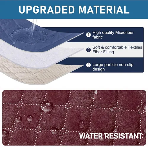Miniatura 4 de Louis Donne - Funda acolchada reversible para sillón reclinable, resistente al agua, protector de muebles para sillón reclinable, funda Rojo