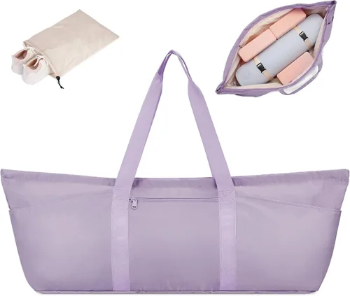 Miniatura 11 de Bolsa grande para esterilla de yoga con compartimento para zapatos y bolsillo impermeable, bolsa de gimnasio para pilates con soporte para esterilla