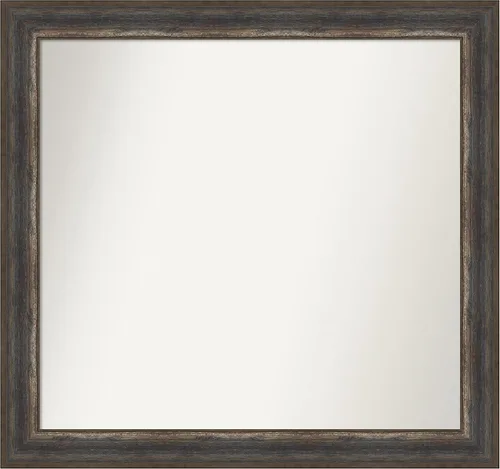 Miniatura 371 de Amanti Art Espejo de baño marrón para sobre el fregadero, 25 x 25 pulgadas, hecho a medida, espejo de tocador cuadrado marrón medio, marco de madera