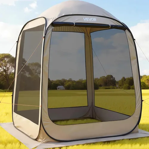 Miniatura 12 de VEVOR Tienda de campaña emergente con pantalla, 6 x 6 pies, carpa con pantalla de 6 lados para 4-6 personas con toldo extendido, toldo con pantalla