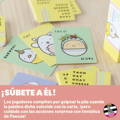 Miniatura 5 de Taco Cat Goat Cheese Pizza Edición Pascua Juego de cartas para noche de juegos familiares Relleno de cesta de Pascua sin dulces Rondas de 15
