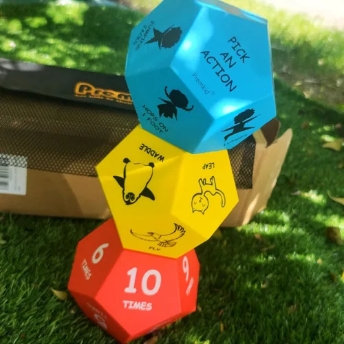 Miniatura 9 de Dados de ejercicio para niños, juegos de dados de yoga de espuma gigante de 12 lados para uso en interiores y exteriores, equipo de ejercicio