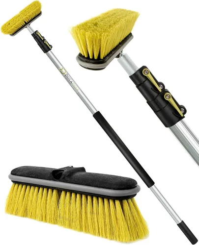 Miniatura 8 de DOCA - Cepillo de limpieza para poste de extensión de mango largo, escoba al aire libre y cepillo para fregar para suelo de casa, cubierta, patio