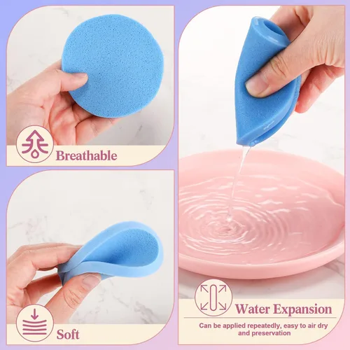 Miniatura 3 de 480 esponjas faciales comprimidas, eliminación de maquillaje, esponja de lavado facial redonda, reutilizable para limpieza, exfoliante, almohadillas