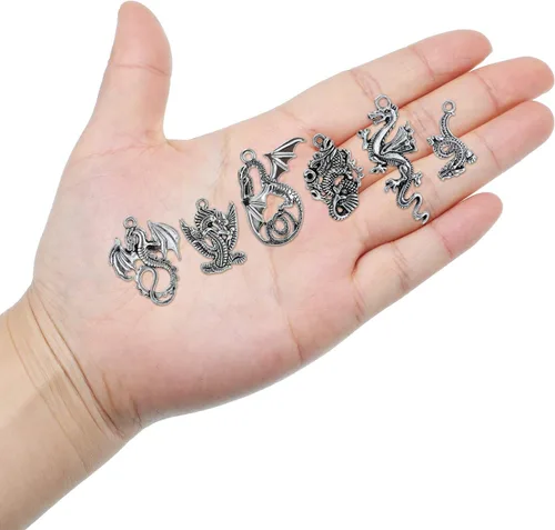 Miniatura 7 de WILLBOND 70 Pcs Dragon Charms for Jewelry Making DIY Necklace Bracelet Jewelry Making Crafting Supplies Collections Skeleton