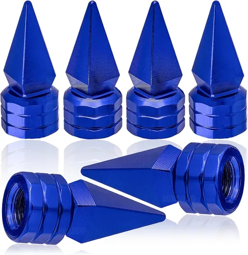 Miniatura 38 de 4 piezas de tapas de válvula de rueda con forma de punta, válvula de rueda de aleación de aluminio con punta, tapas de aire universales a prueba