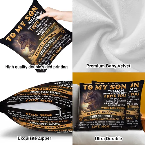 Miniatura 4 de Hyturtle Almohada personalizada para mi hijo – Regalos de mamá a hijo adulto – Regalos inspiradores en cumpleaños – Regalos de graduación