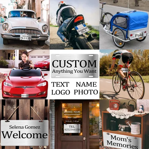 Miniatura 5 de Placa de matrícula personalizada, placa frontal personalizada con logotipo de texto de imagen, placa frontal personalizada para todos los camiones