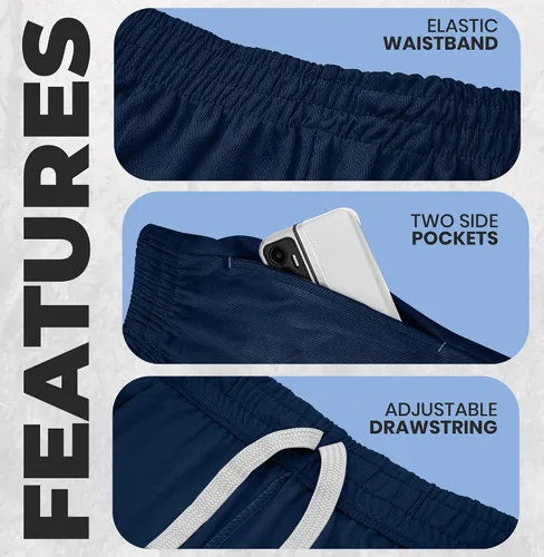 Miniatura 2 de NY Threads Pantalones cortos deportivos para hombre, de secado rápido, holgados, ligeros, para correr, entrenamiento, gimnasio, con bolsillos