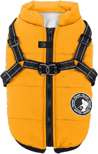 Miniatura 10 de Jinpet - Abrigo con arnés reflectante de invierno para perro, tela polar impermeable, chaqueta con cremallera, para cachorros, perros pequeños, Verde