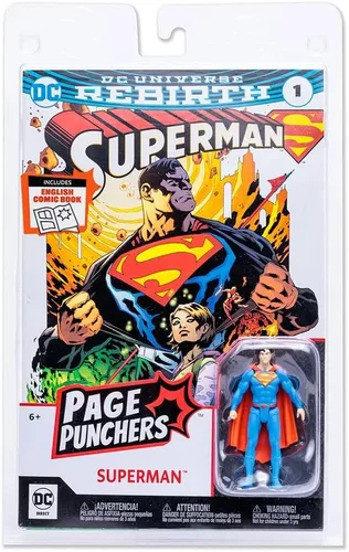 McFarlane Toys - DC Direct - Figura de 3 pulgadas con cómic WV1 - Superman (renacimiento)