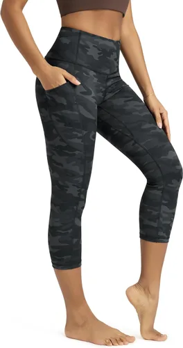 Miniatura 73 de ODODOS - Leggings capri de cintura alta para mujer con bolsillos, control de abdomen, no se transparentan, para entrenamiento atlético, running