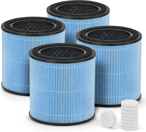 Paquete de 4 filtros de repuesto AP0601 True HEPA, compatible con AP0601/AP0601-RF Air Pu-rifier, con filtro H13 True HEPA y filtración 4 en 1 de