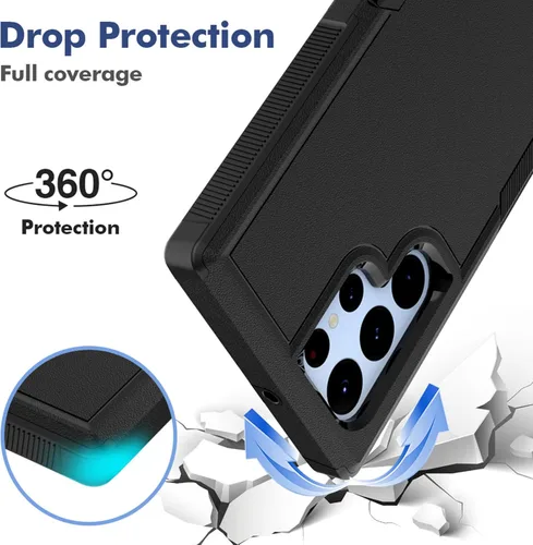 Miniatura 3 de Funda para Samsung Galaxy S22 Ultra: funda protectora de doble capa resistente para teléfono celular, a prueba de golpes, con protector de pantalla