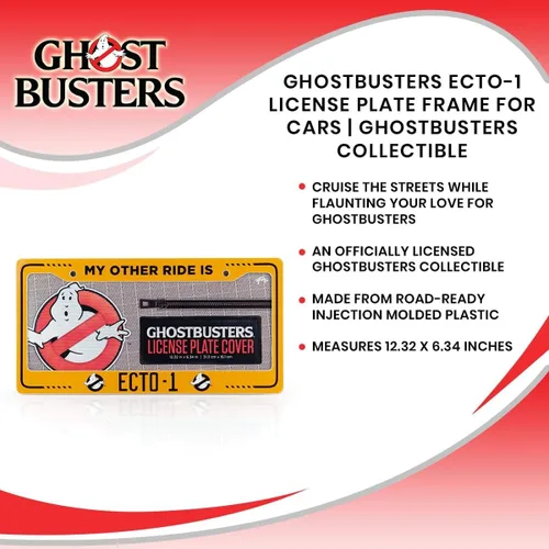 Miniatura 6 de Ghostbusters ECTO-1 - Marco de matrícula para automóviles My Other Ride Is ECTO-1 Marco oficial de placa de automóvil Ghostbusters Serie