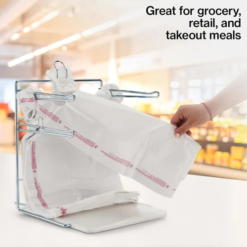 Miniatura 4 de SSWBasics Bolsas de plástico blanco para camisetas con asas - Caja de 1000 (11 ½" x 6 x 21)