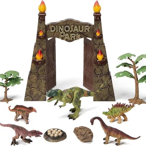 Gran dinosaurio parque puerta dinosaurio nido de huevos juguetes de dinosaurio realistas para niños 3-5 5-7 figuras de dinosaurio del mundo jurásico